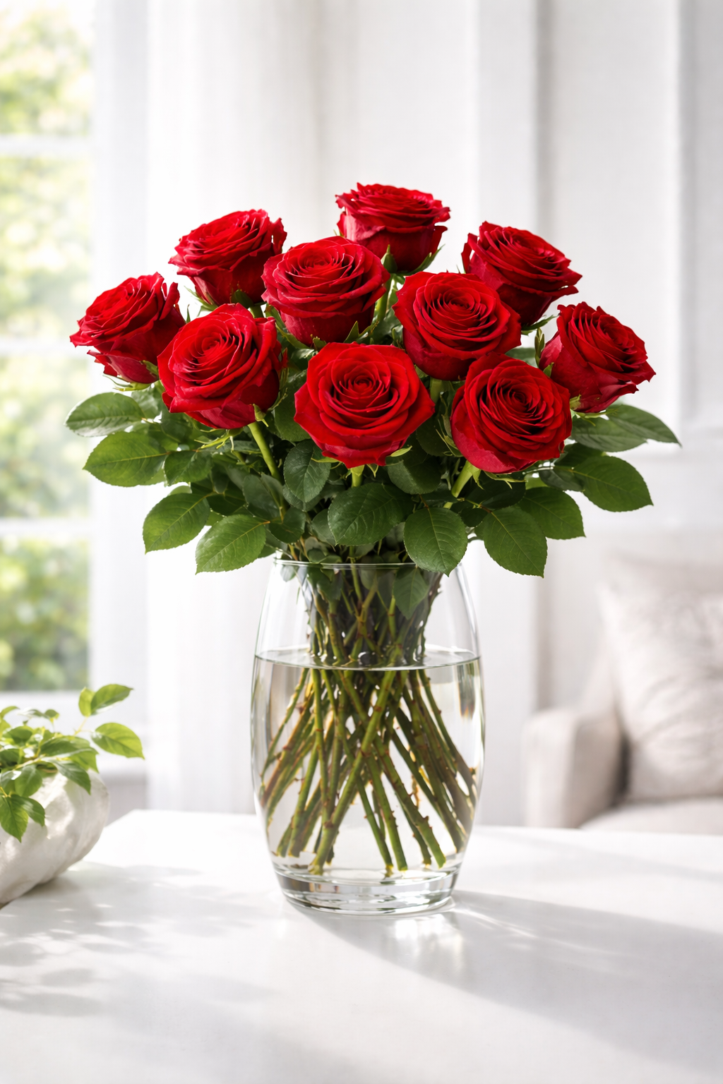 Bouquet de Roses seulement - avec vase