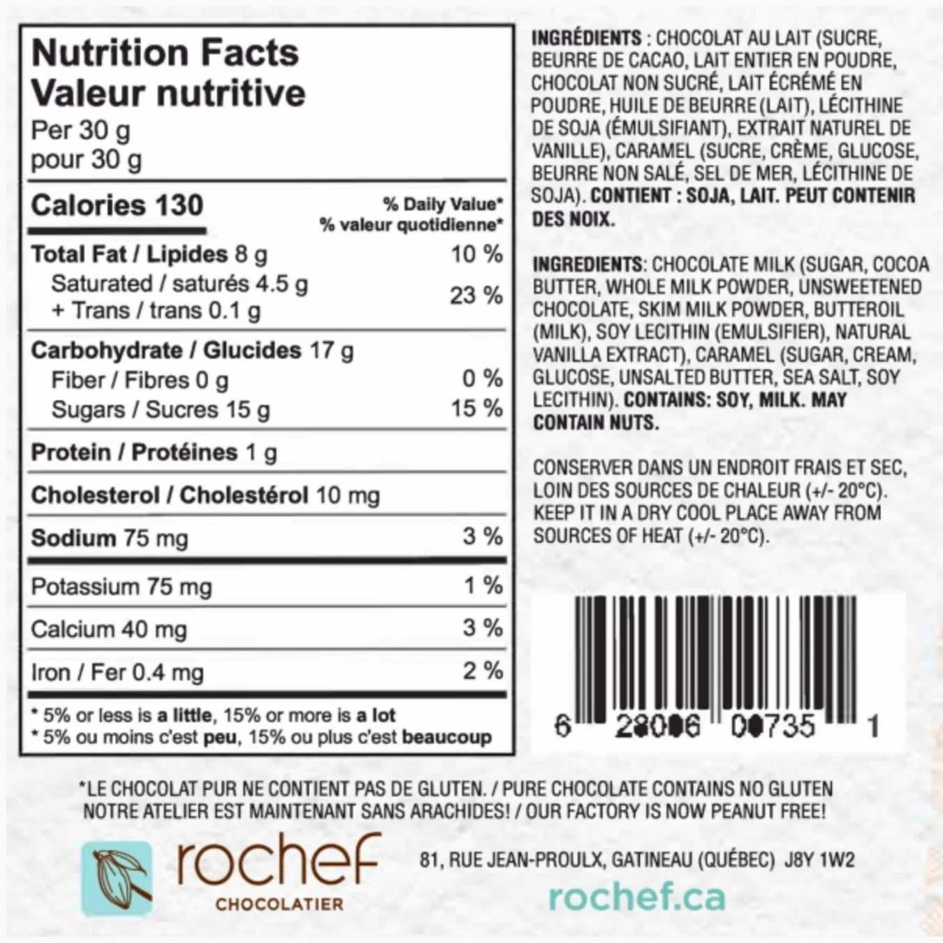 Perles de chocolat au lait - caramel salé